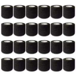 48/24/3PCS Black Tattoo Grip Cover Wraps Self-Adhesive Elastic Bandage Tape Breathable Strong Sports Tape Athletic Bandage Rolls
