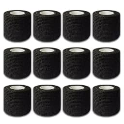 48/24/3PCS Black Tattoo Grip Cover Wraps Self-Adhesive Elastic Bandage Tape Breathable Strong Sports Tape Athletic Bandage Rolls