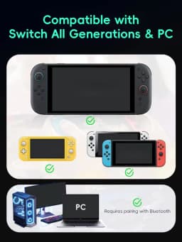 DATA FROG Wireless Game Controller for Switch / OLED / Lite / Switch 2 Console Programmable Joystick Gamepad for PC