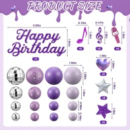 Sparkle K-Pop Birthday Cake Decor: Purple Disco Balls, Musical Notes & Glitter Stars – Party Supplies for Fans