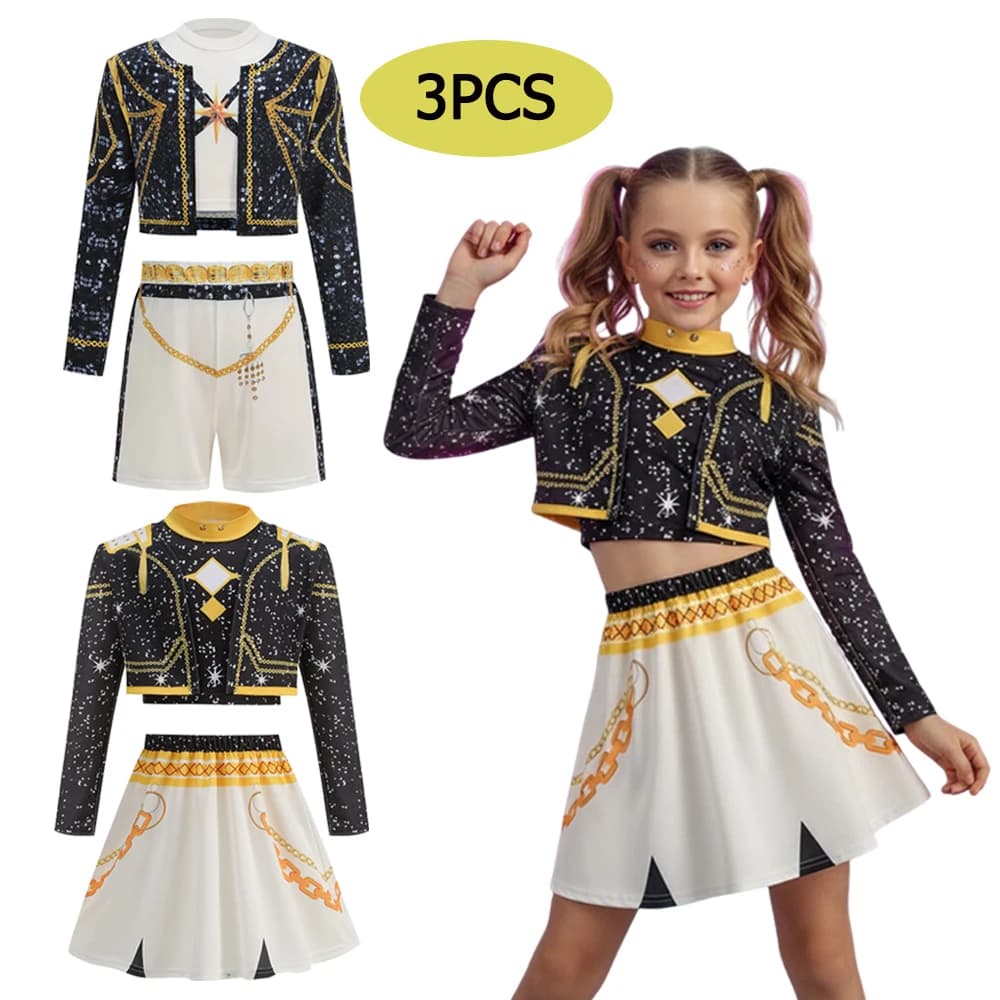 Girl 3 PCS Set Cosplay Costume Fashion Clothes Stage Performance Role Play Dress Up Uniform Children Show Party Costumes