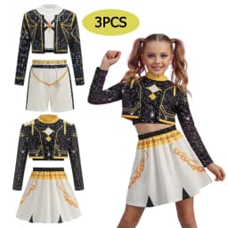 Girl 3 PCS Set Cosplay Costume Fashion Clothes Stage Performance Role Play Dress Up Uniform Children Show Party Costumes
