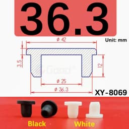 White Round Silicone Rubber Plug Rubber Seal Hole Plugs Cover Hollow Blanking End Cap Dust Stopper 6.8mm~68.6mm Size