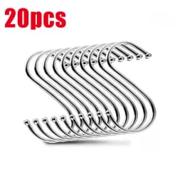 1/5/10/20Pcs Stainless Steel S Shaped Hook Kitchen Bathroom Clothing S-shaped Hanger Hooks Multifunctional Metal Hanging Hook