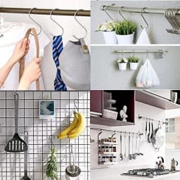 1/5/10/20Pcs Stainless Steel S Shaped Hook Kitchen Bathroom Clothing S-shaped Hanger Hooks Multifunctional Metal Hanging Hook