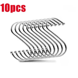 1/5/10/20Pcs Stainless Steel S Shaped Hook Kitchen Bathroom Clothing S-shaped Hanger Hooks Multifunctional Metal Hanging Hook