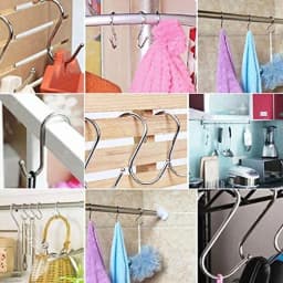 1/5/10/20Pcs Stainless Steel S Shaped Hook Kitchen Bathroom Clothing S-shaped Hanger Hooks Multifunctional Metal Hanging Hook