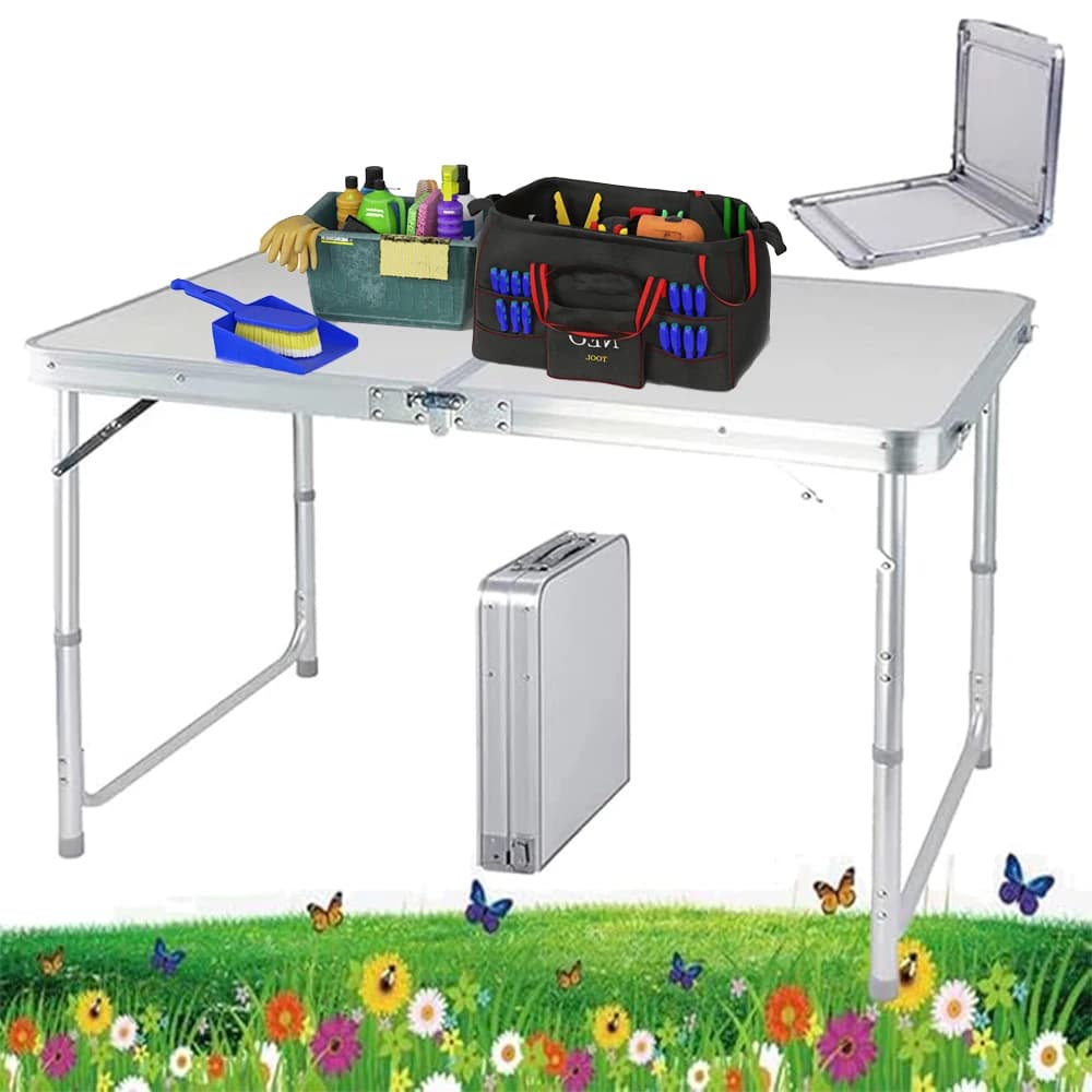 Folding Picnic Table Outdoor,Folding computer table for Homework Compact Handy Camping Table Garden Party BBQ,Multi-Purpose