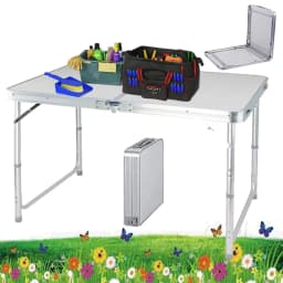 Folding Picnic Table Outdoor,Folding computer table for Homework Compact Handy Camping Table Garden Party BBQ,Multi-Purpose