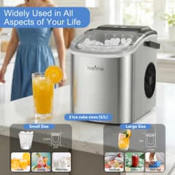 LOEFME Portable Mini Fully Automatic Bullet Shaped Ice Maker 12kg/24h 6 Minutes/9pcs Ice Cubes W/ Scoop Professional Ice Machine