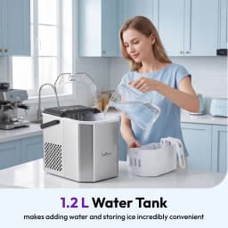 LOEFME Portable Mini Fully Automatic Bullet Shaped Ice Maker 12kg/24h 6 Minutes/9pcs Ice Cubes W/ Scoop Professional Ice Machine
