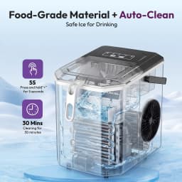 LOEFME Portable Mini Fully Automatic Bullet Shaped Ice Maker 12kg/24h 6 Minutes/9pcs Ice Cubes W/ Scoop Professional Ice Machine