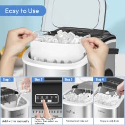 LOEFME Portable Mini Fully Automatic Bullet Shaped Ice Maker 12kg/24h 6 Minutes/9pcs Ice Cubes W/ Scoop Professional Ice Machine