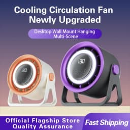 TINSOL 1800mAH Portable Electric Fan with Ambient Light Turbo Mute Electric Fan Desktop Wall Mount Ceiling Air Cooler