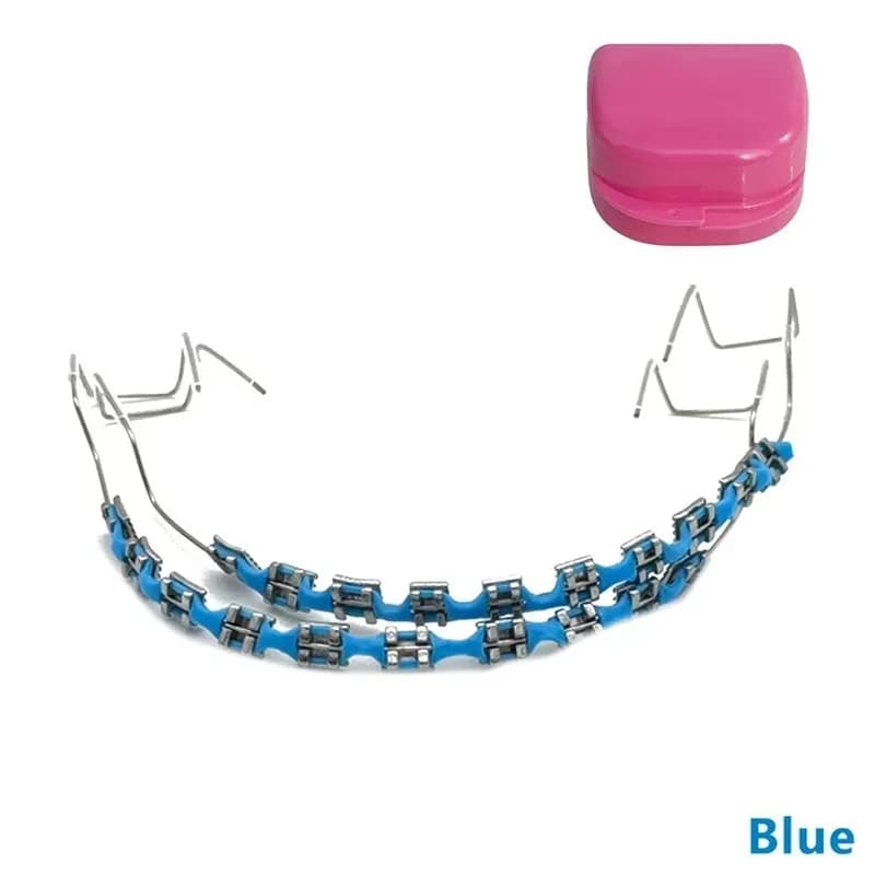 Fashion Braces Colorful Temporary Tooth Decoration with Metal Wires High Quality Metal Bracket Orthodontic Ligature Ties 1pair