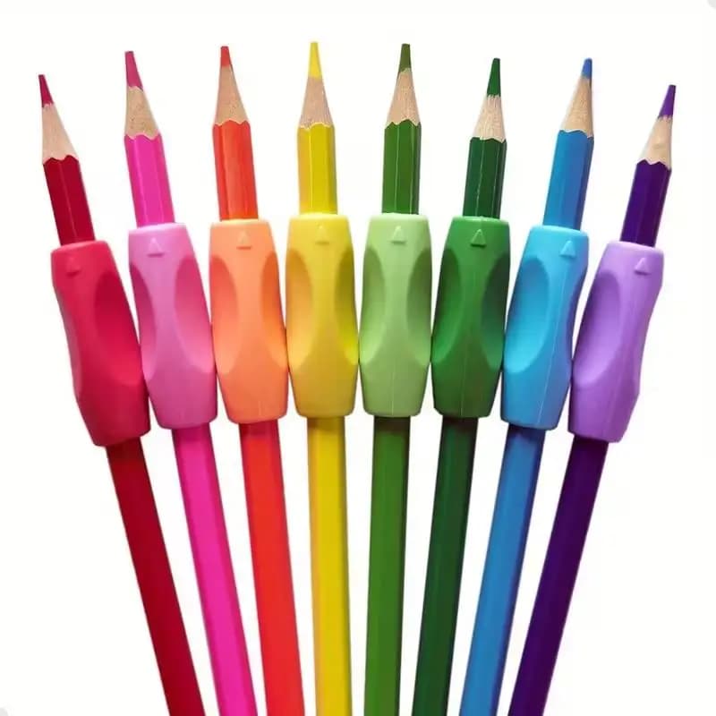 8pcs Silicone Pencil Grips: Ergonomic, Adjustable Holder for Writing Posture Correction
