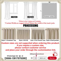 Beige Tulle Cotton Linen Look Sheer Voile  Window Curtain for Bedroom or Living Curtains for Dining Room  Window