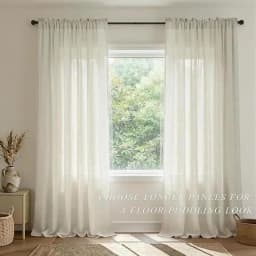 Beige Tulle Cotton Linen Look Sheer Voile  Window Curtain for Bedroom or Living Curtains for Dining Room  Window
