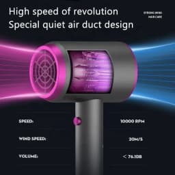 2000W Salon Professional Hair Dryer Negative Ionic Fast Dry Low Noise Constant Temperature Blower For Home