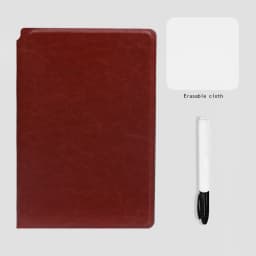 A5 Reusable Whiteboard Notebook Set With Whiteboard Pen Erasing Cloth Leather Memo Pad Weekly Planner Portable Stylish Office