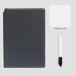 A5 Reusable Whiteboard Notebook Set With Whiteboard Pen Erasing Cloth Leather Memo Pad Weekly Planner Portable Stylish Office