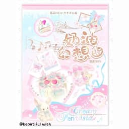Cute Stickers Cream Fantasia Stickers Book Style Cut Film Stickers Collage Decoration Diary Daily Diy Handbook Material Stickers