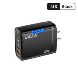 240W 5Port GaN Charger USB C Fast Charging Adapter PD Quick Charge3.0 Type C USB Charger For iPhone Samsung Xiaomi Huawei Tablet
