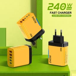 240W 5Port GaN Charger USB C Fast Charging Adapter PD Quick Charge3.0 Type C USB Charger For iPhone Samsung Xiaomi Huawei Tablet