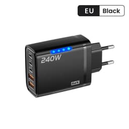 240W 5Port GaN Charger USB C Fast Charging Adapter PD Quick Charge3.0 Type C USB Charger For iPhone Samsung Xiaomi Huawei Tablet