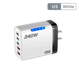 240W 5Port GaN Charger USB C Fast Charging Adapter PD Quick Charge3.0 Type C USB Charger For iPhone Samsung Xiaomi Huawei Tablet