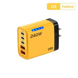 240W 5Port GaN Charger USB C Fast Charging Adapter PD Quick Charge3.0 Type C USB Charger For iPhone Samsung Xiaomi Huawei Tablet