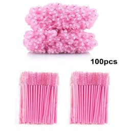 100PCS Disposable Spoolie Brushes - Hypoallergenic Micro Wands for Eyelash Extensions & Brows, Salon Grade Bulk Tools