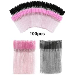 100PCS Disposable Spoolie Brushes - Hypoallergenic Micro Wands for Eyelash Extensions & Brows, Salon Grade Bulk Tools