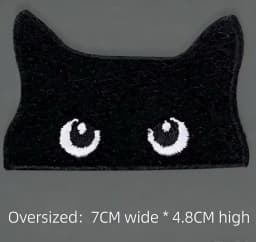 2PCS/lot Embroidered Black Cat Design Patch Cute Iron On Patch for Clothing Jeans Jacket Decoration