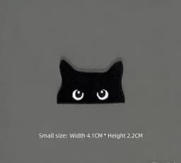 2PCS/lot Embroidered Black Cat Design Patch Cute Iron On Patch for Clothing Jeans Jacket Decoration