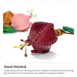 Handmade Vegetable Tanned Leather Pomegranate Keychain Fruit Bag Charm Cute Purse Pendant Car Mirror Accessories For Women Gifts