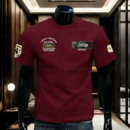 2026 New Series Jeep, Summer Pure Cotton High-Quality T-Shirt. Breathable and Comfortable, for Men's Casual Wear, Round-Neck Shi