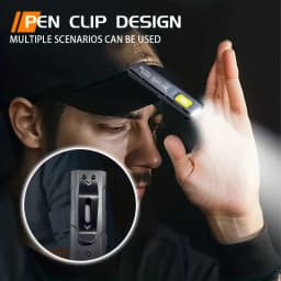  1-3PCSMini EDC Flashlight With COB Tail Magnet USB Rechargeable Emergency Lantern Hat Clip Light For Camping Running Working