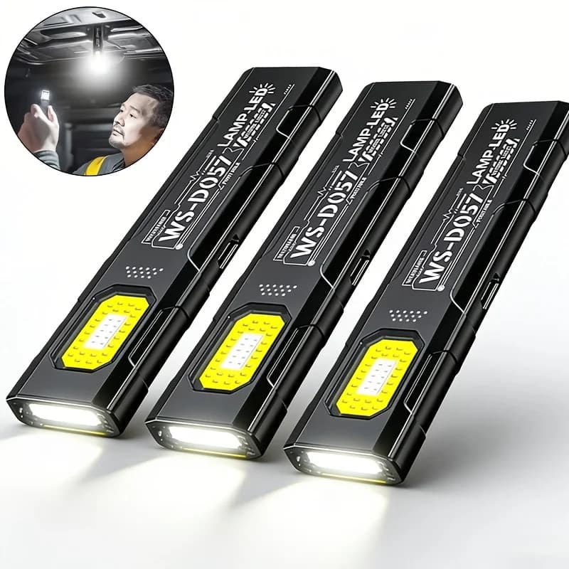  1-3PCSMini EDC Flashlight With COB Tail Magnet USB Rechargeable Emergency Lantern Hat Clip Light For Camping Running Working