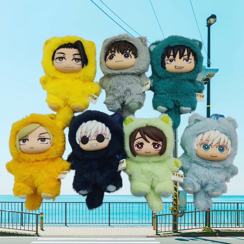 Jujutsu Kaisen Battle V2 Cat Paradise Party Series Keychain Cute Plush Doll Pendant Anime Periphery Surprise Gift Toy