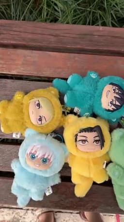 Jujutsu Kaisen Battle V2 Cat Paradise Party Series Keychain Cute Plush Doll Pendant Anime Periphery Surprise Gift Toy