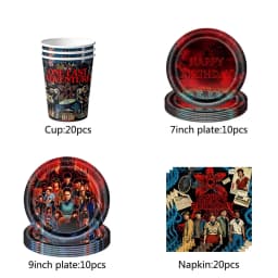 Horror Movie Birthday Decoration Stranger Season 5 Tableware Cups Plates Balloons Baby Shower Kids Birthday Party Supplies