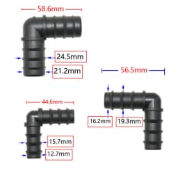 16mm 20mm 25mm PE Pipe Barb Connectors Tee Elbow Repair End Plug 1/2 3/4" Garden Water Drip Irrigation Pipe Connector Joints 4PC