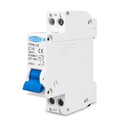TOMZN TPN 1P+N Mini Circuit Breaker MCB 10A 16A 20A 25A 32A 230V AC DIN Rail