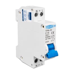 TOMZN TPN 1P+N Mini Circuit Breaker MCB 10A 16A 20A 25A 32A 230V AC DIN Rail