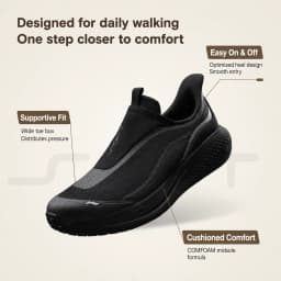 Li-Ning Men's SOFT GO 3 SLIP ON Lifestyle Shoes COMFOAM Breathable Wear-resistant Walking Shoes LiNing Casual Sneakers AGLW009