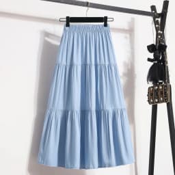Spring Summer Women Skirts Vintage High Waist Elastic Patchwork White Black Chic Long Cake A-line Skirt