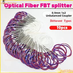10pcs Fiber Optical FBT Splitter 50/50 20/80 Different Types 1x2 0.9mm Unbalanced Coupler FBT Splitter Without Connectors