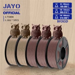 JAYO Wood PLA Filament 1.75mm 5Rolls Real Wood Fiber 3D Filament For FDM 3D Printers 15% Wood Fibers 3D printing Materials