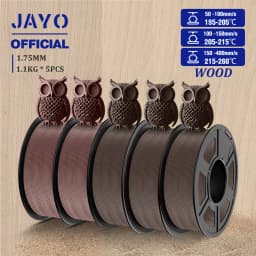 JAYO Wood PLA Filament 1.75mm 5Rolls Real Wood Fiber 3D Filament For FDM 3D Printers 15% Wood Fibers 3D printing Materials